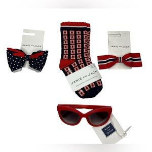 Janie and Jack Accessories 12-24 Months Bundle Socks, Hair Bows, Sunglasses